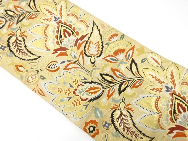 JAPANESE KIMONO / ANTIQUE FUKURO OBI / SILK / WOVEN CHINESE FLOWERS